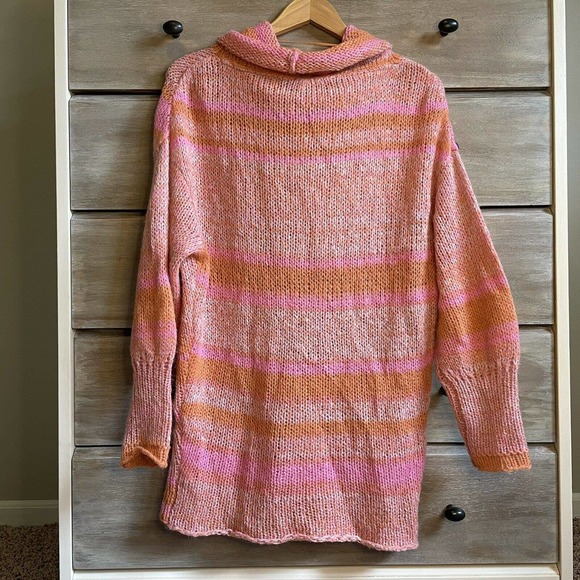 Free People Candy Stripe Alpaca Wool High Neck Oversized Sweater - Picture 5 of 5